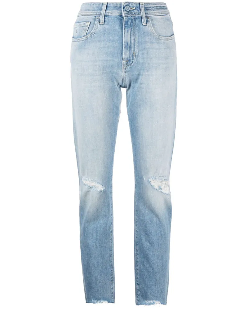 Jacob Cohën Jeans in Distressed-Optik - Blau Blau
