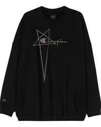 Rick Owens Sweatshirt mit Logo-Stickerei Schwarz