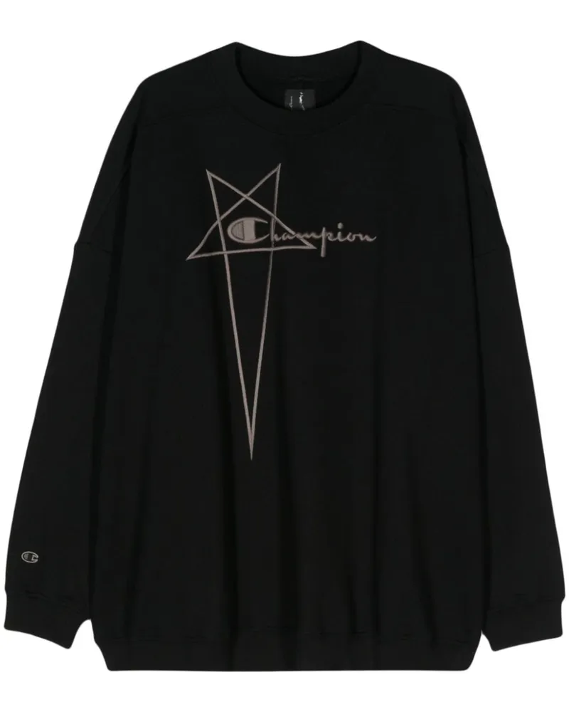 Rick Owens Sweatshirt mit Logo-Stickerei - Schwarz Schwarz