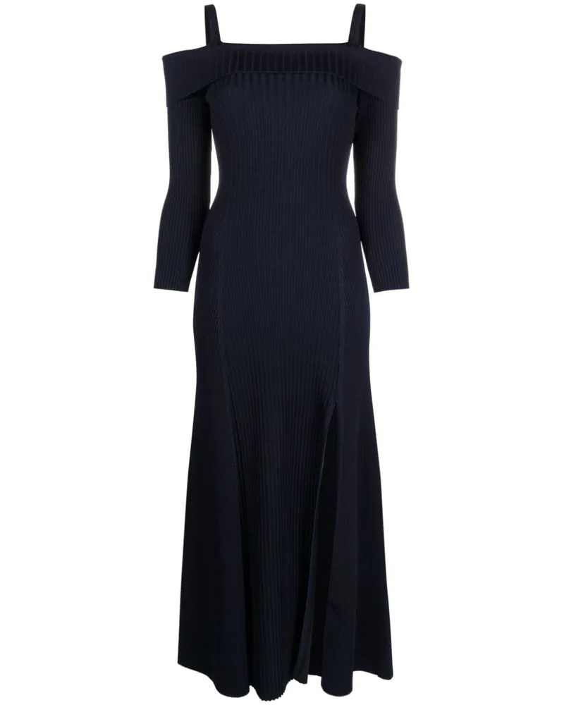 Ganni Schulterfreies Kleid - Blau Blau