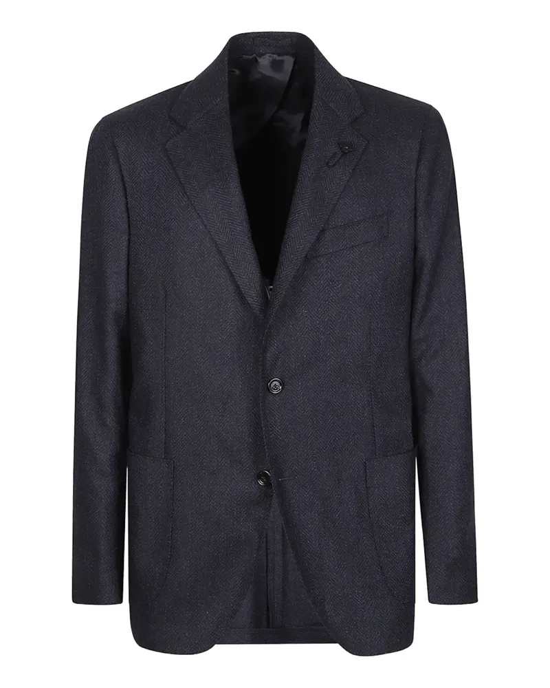 LARDINI herringbone-weave blazer - Blau Blau