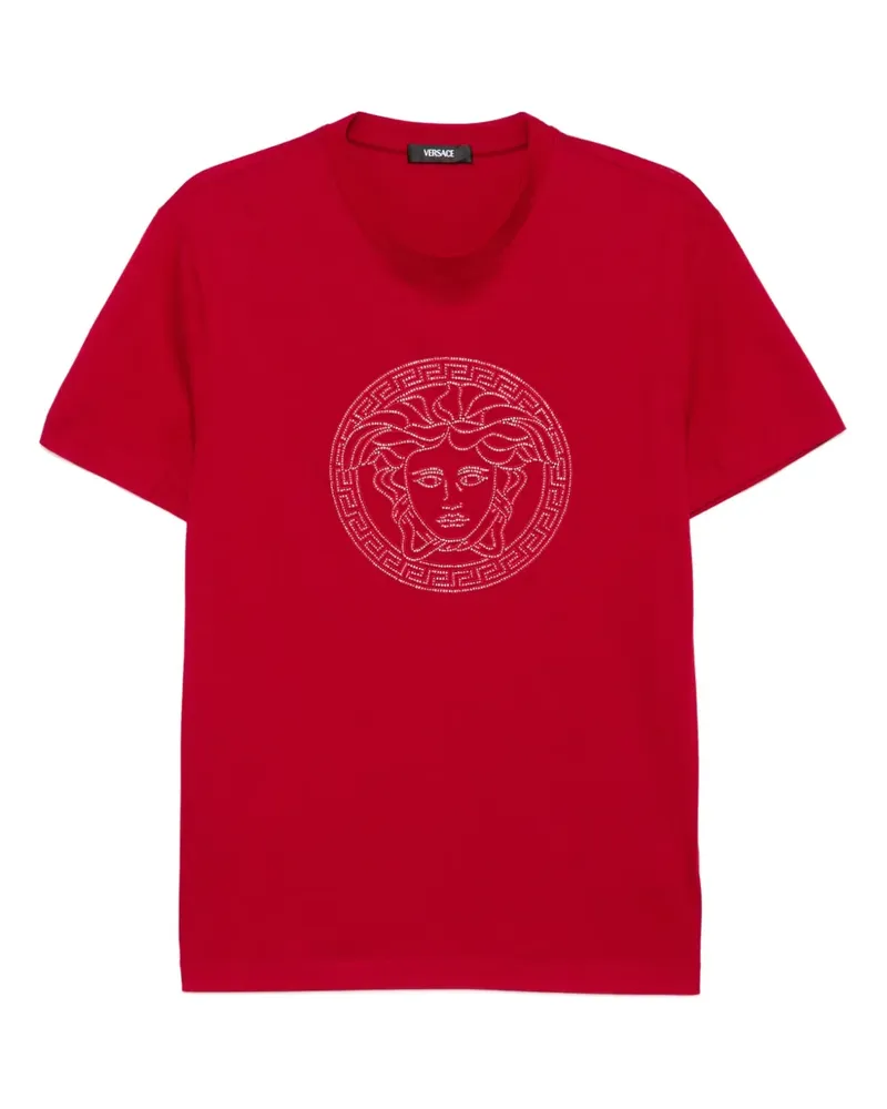 Versace T-Shirt mit Medusa-Applikation - Rot Rot