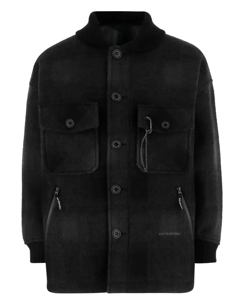 and wander buttoned pocket jacket - Schwarz Schwarz