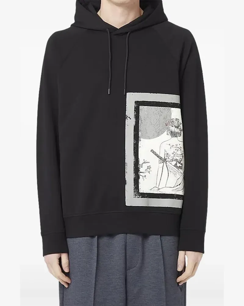 Emporio Armani Hoodie mit grafischem Print - Schwarz Schwarz