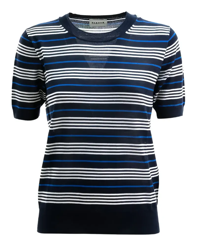P.A.R.O.S.H. P.A.R.O H. striped short-sleeve wool T-shirt - Blau Blau