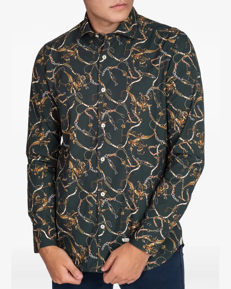 Tintoria Mattei Hemd mit Ketten-Print - Grün Grün