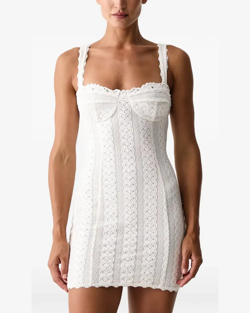 Charo Ruiz Danira lace-panelled corset-style mini dress - Weiß Weiß