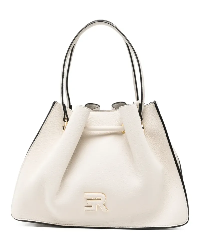Ermanno Scervino Kleine Anora Tote Bag mit Logo-Schild - Weiß Weiß