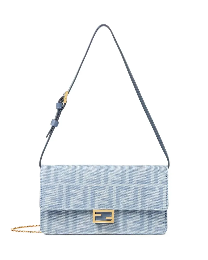 Fendi Schultertasche mit Monogramm - Blau Blau