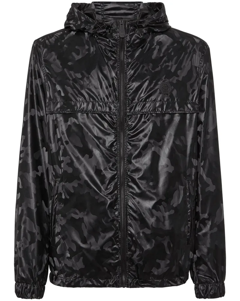 Philipp Plein Windbreaker mit Camouflage-Print - Schwarz Schwarz