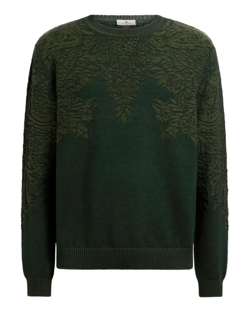 Etro sweater in cotton and wool with Paisley-motif - Grün Grün