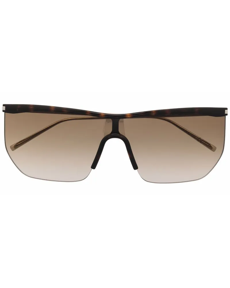 Saint Laurent Sonnenbrille mit eckigem Gestell Braun