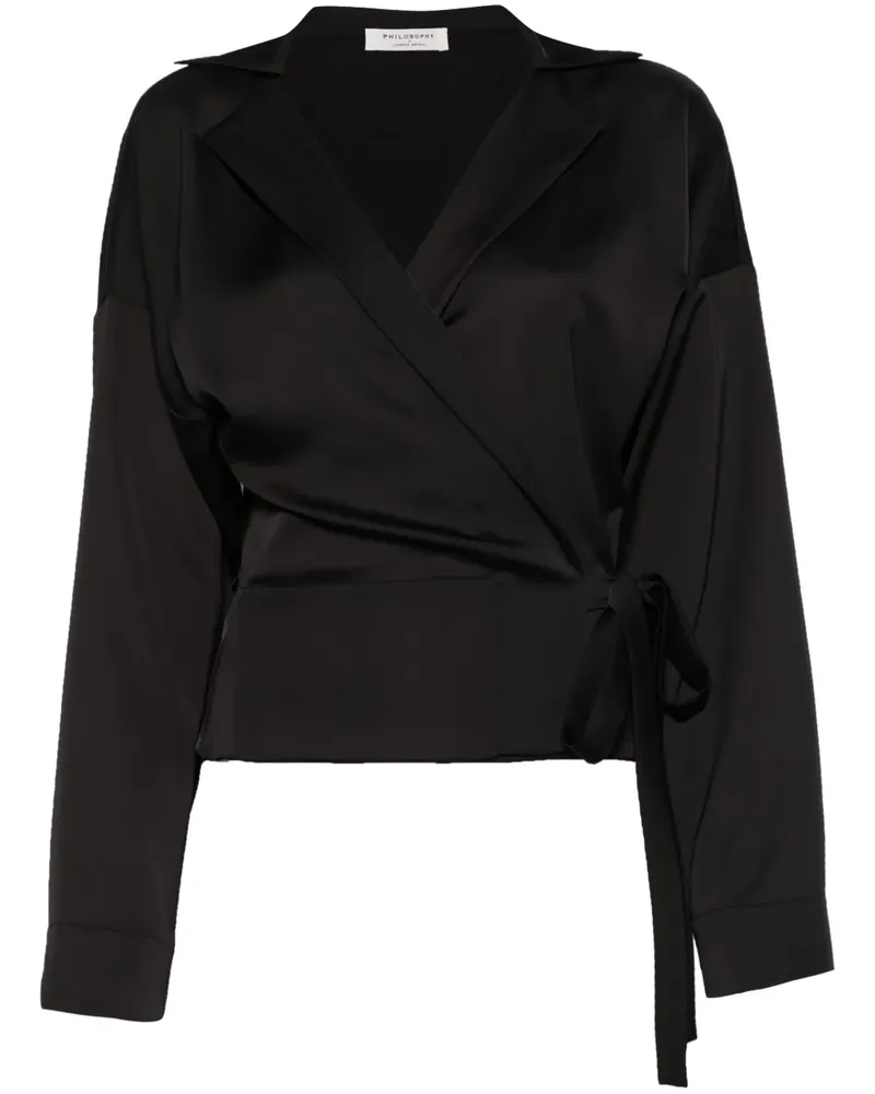 Philosophy Di Lorenzo Serafini Gewickelte Bluse - Schwarz Schwarz