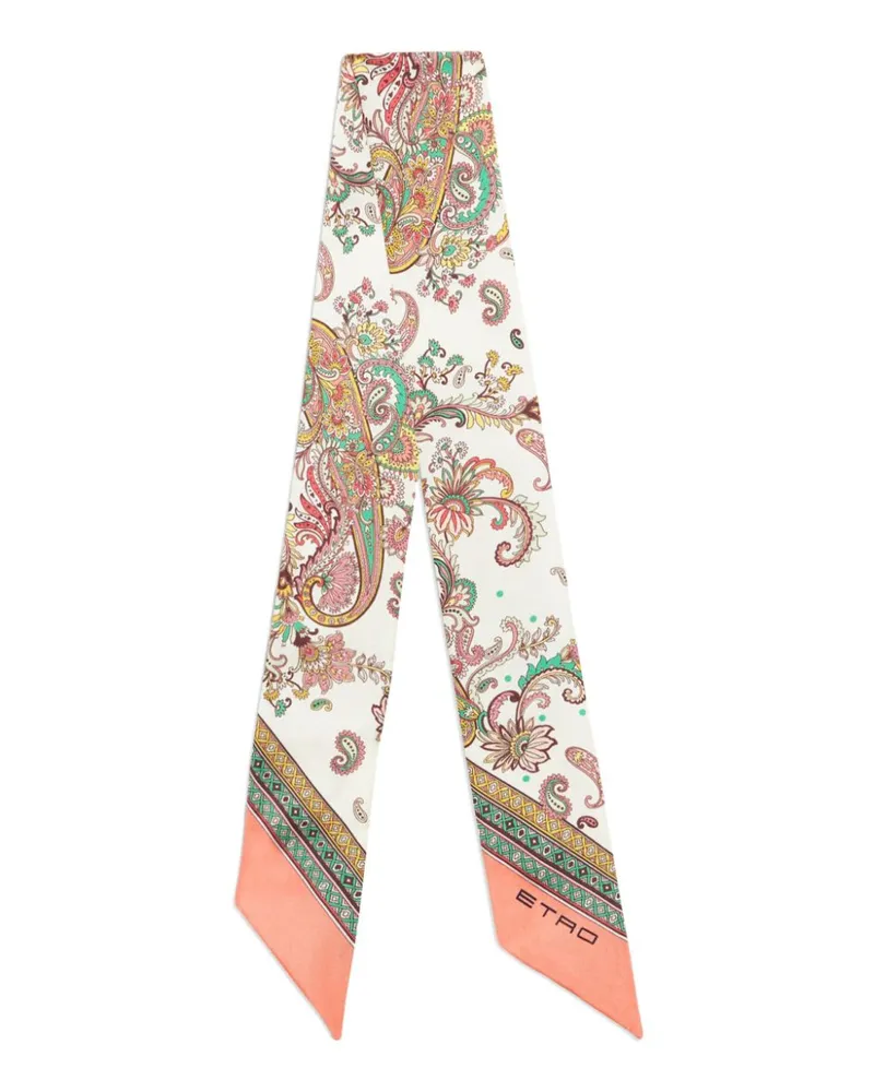 Etro Schal aus Seide mit Paisley-Print - Weiß Weiß