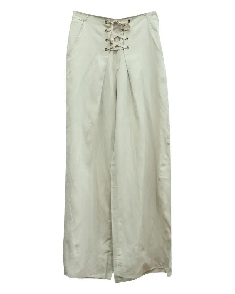 Ulla Johnson pleated lace-up trousers - Nude Nude