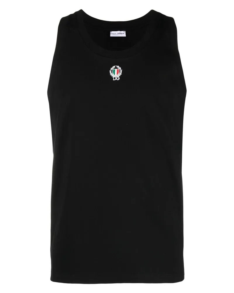 Dolce & Gabbana Trägershirt mit Logo-Stickerei - Schwarz Schwarz