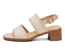 Sandalen mit Blockabsatz - Nude