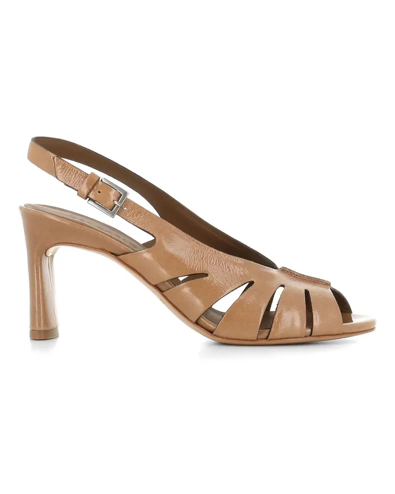 Roberto del Carlo Peeptoe-Sandalen aus Wildleder - Nude Nude