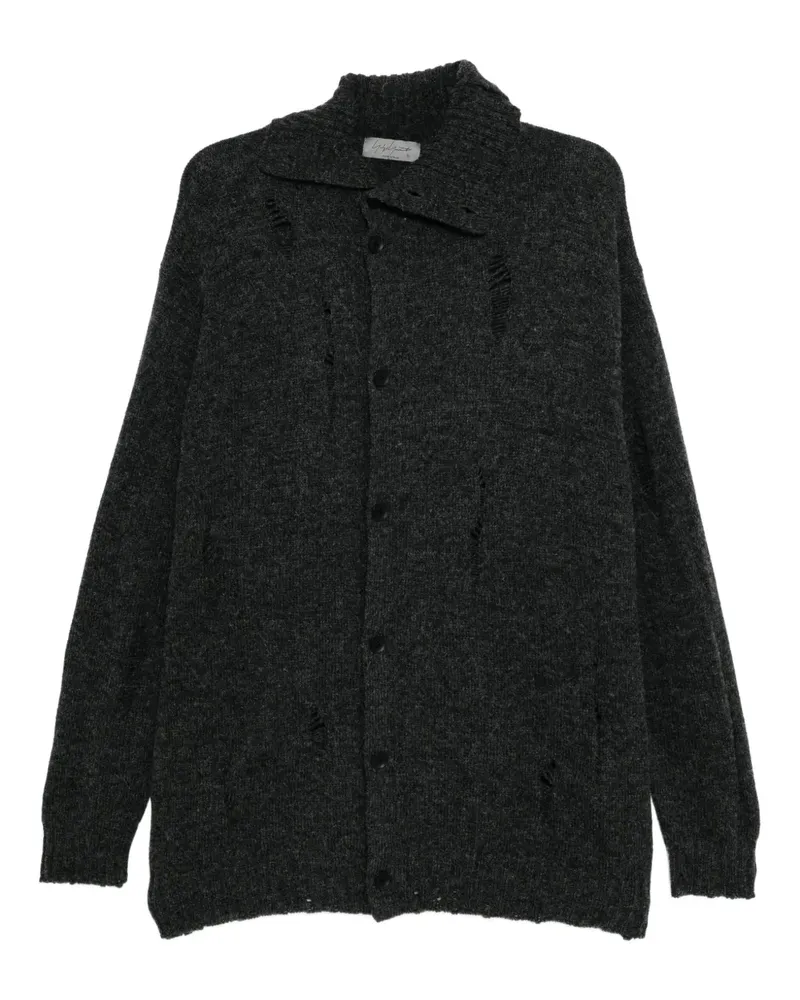Yohji Yamamoto Crashed Wollcardigan - Grau Grau