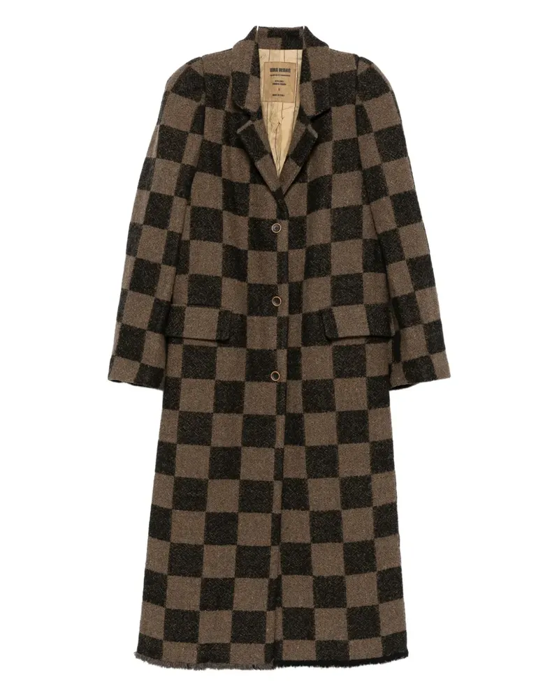 Uma Wang checked single-breasted coat - Braun Braun