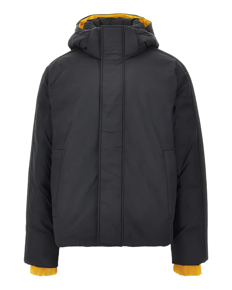 EA7 logo-tape hooded padded jacket - Schwarz Schwarz