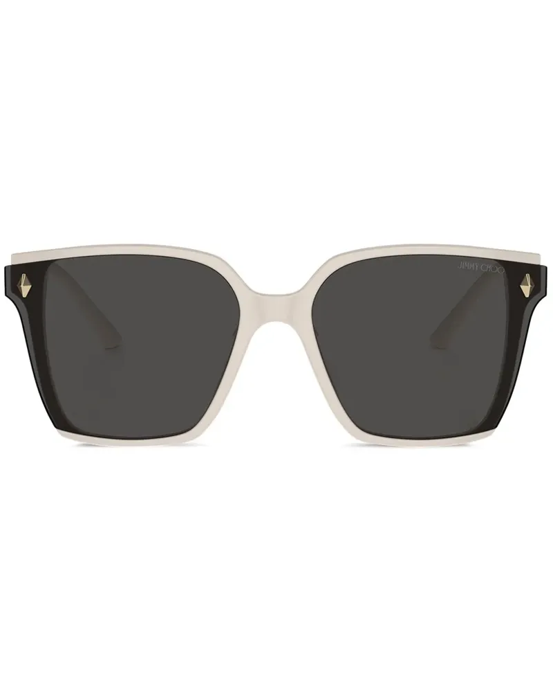 Jimmy Choo Sonnenbrille mit eckigem Gestell - Weiß Weiß