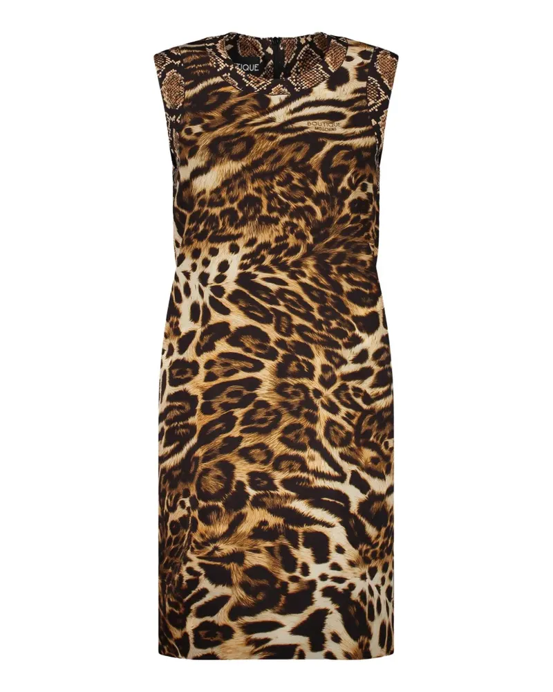 Moschino animal-print sleeveless mini dress - Braun Braun