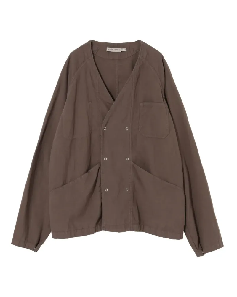 Undercover Doppelreihige Jacke ohne Kragen - Braun Braun