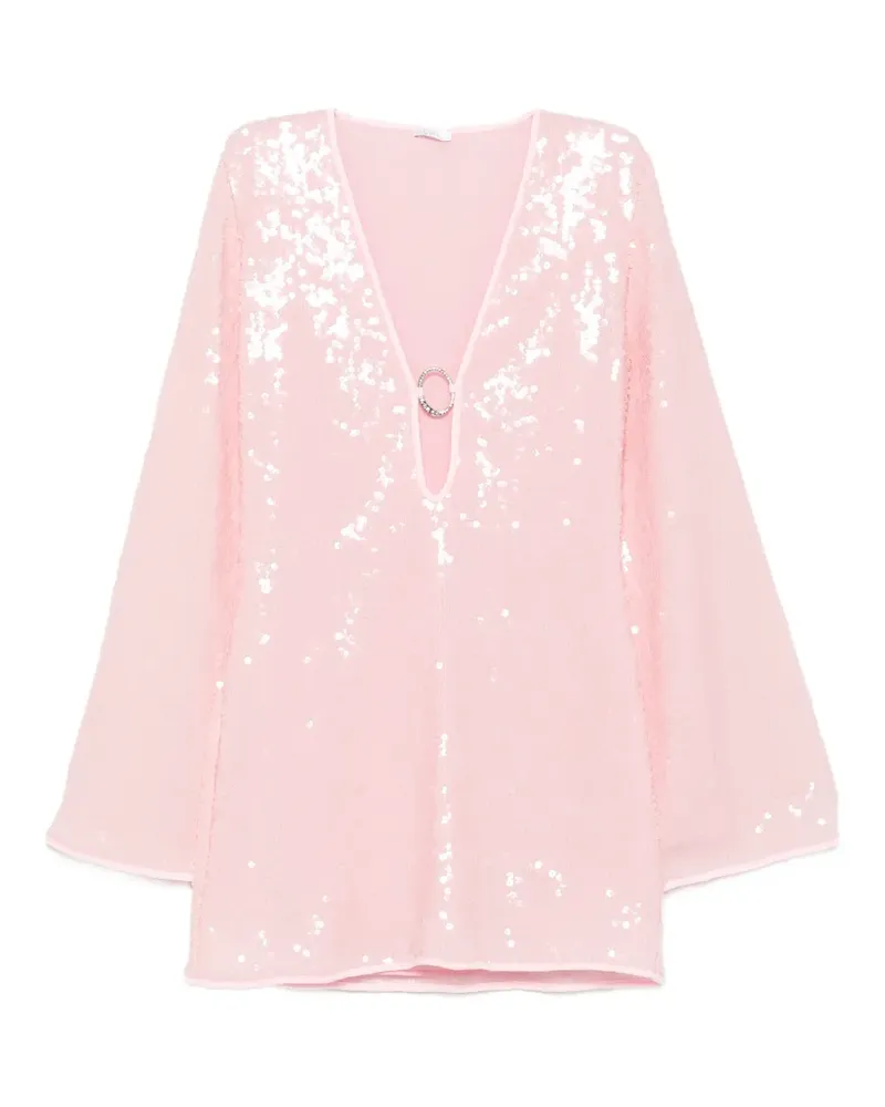 Oséree Sequins O Gem bell-sleeve mini dress - Rosa Rosa