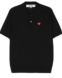 Comme des Garçons Poloshirt mit Herz-Patch Schwarz