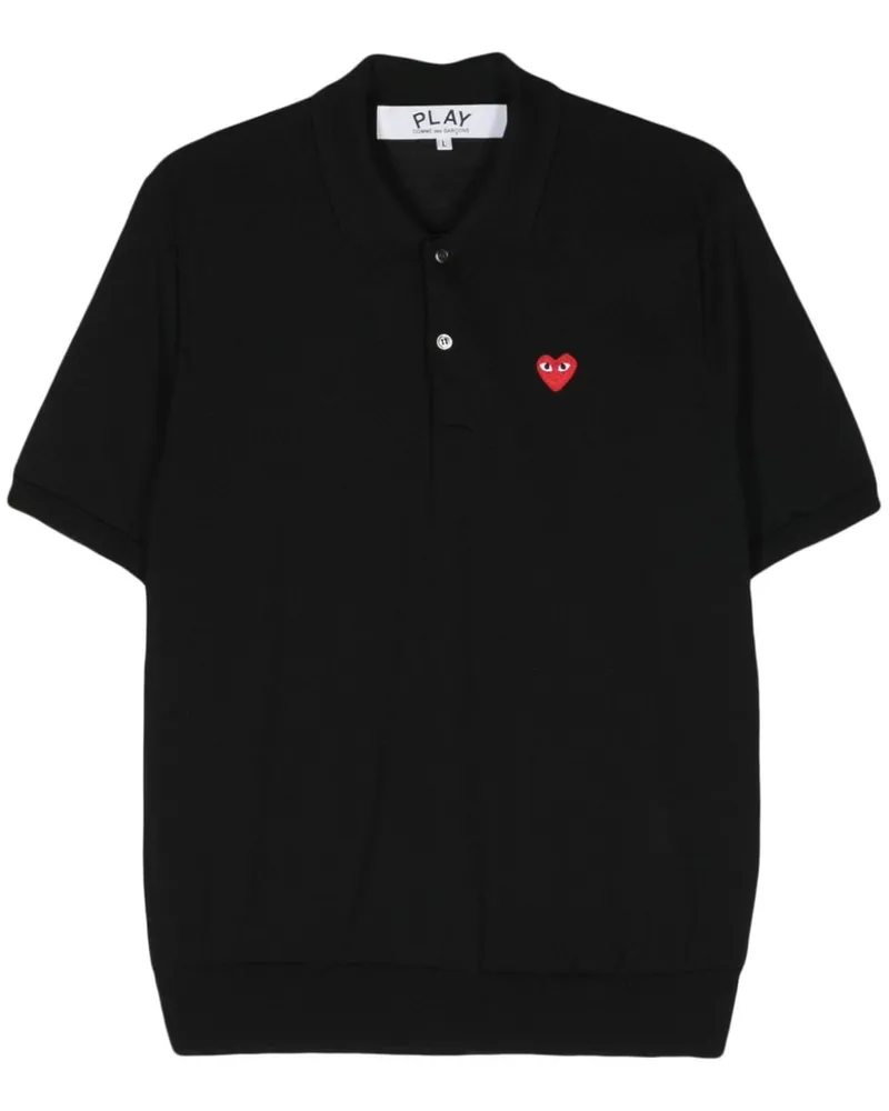 Comme des Garçons Poloshirt mit Herz-Patch Schwarz