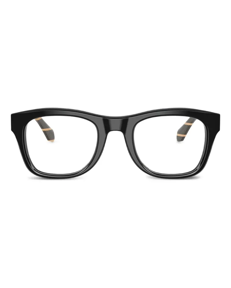 Giorgio Armani Eckige Brille mit Streifen - Schwarz Schwarz