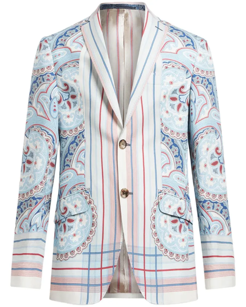 Etro Sakko mit Paisley-Print - Blau Blau