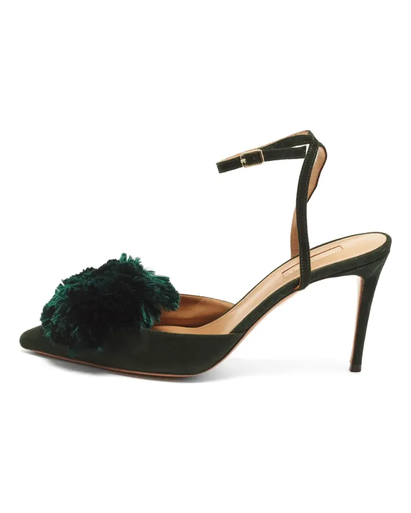 Aquazzura Pom Pom Pumps mit Knöchelriemen - Grün Grün