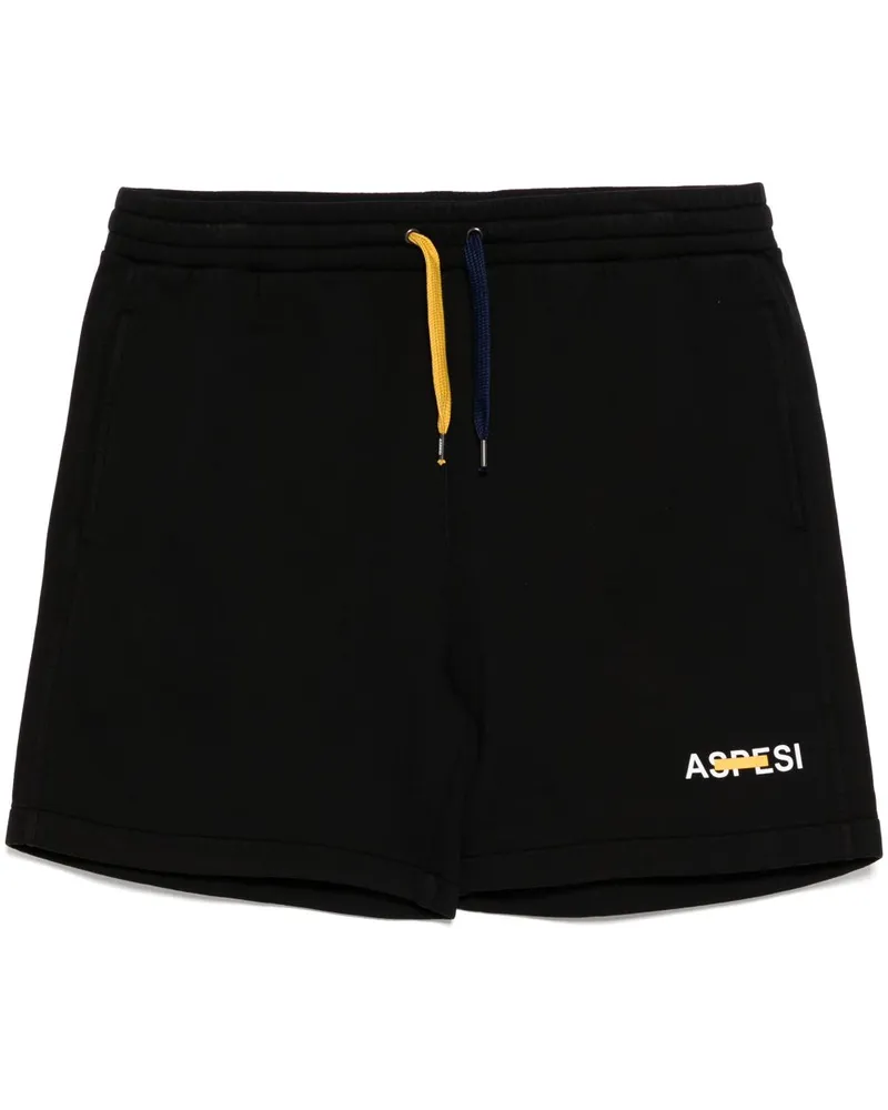 ASPESI Stückgefärbte Garment Gaze-Shorts - Schwarz Schwarz