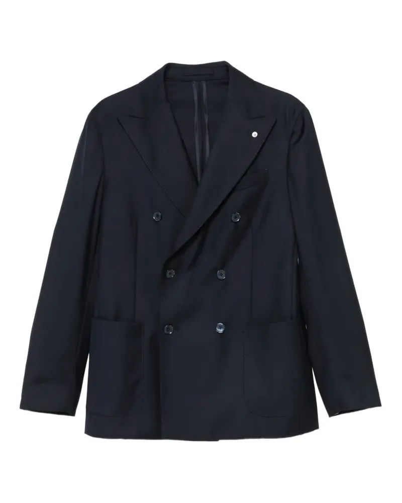 Luigi Bianchi Mantova double-breasted peak-lapel blazer - Blau Blau