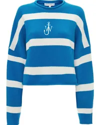 J.W.Anderson Gestreifter Cropped-Pullover Blau