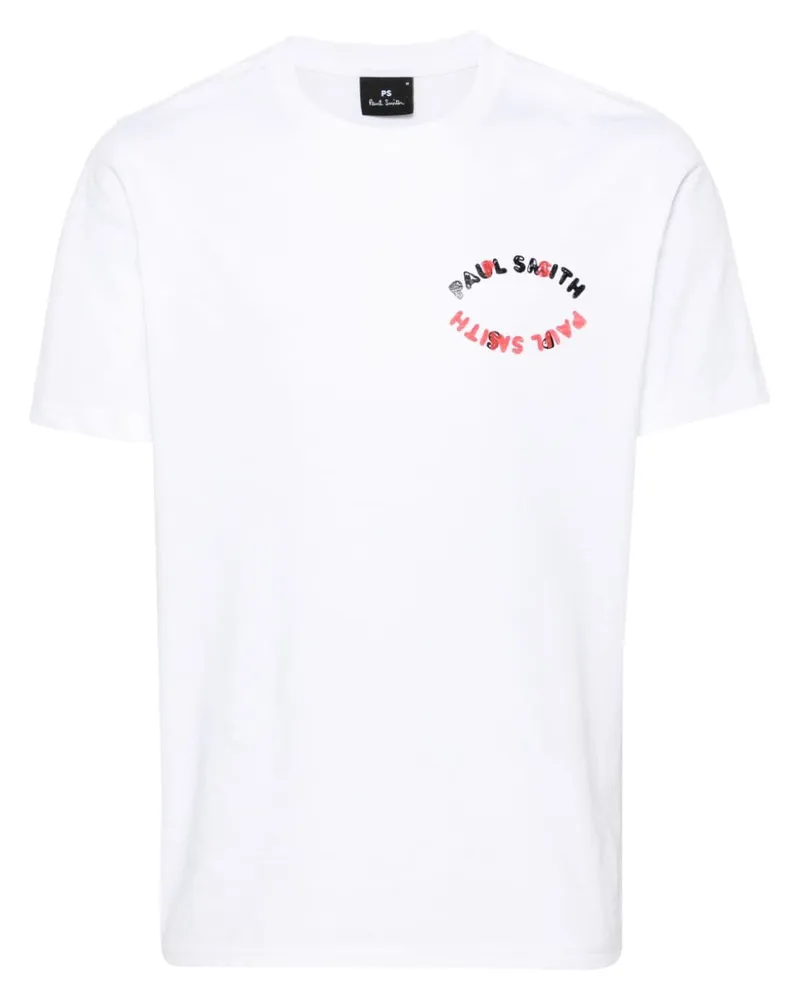 Paul Smith Happy Oval T-Shirt aus Bio-Baumwolle White