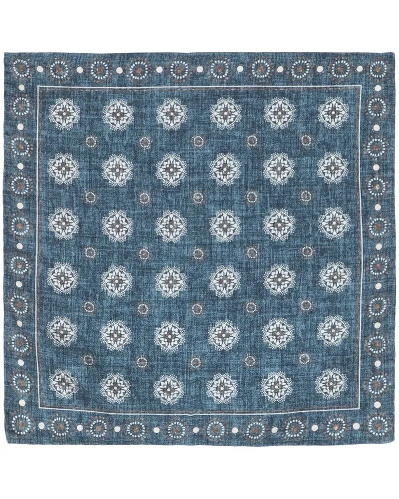 Brunello Cucinelli Einstecktuch aus Seide - Blau Blau