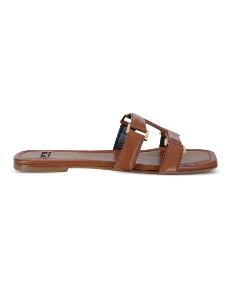 Elisabetta Franchi logo-shape strap sandals - Braun Braun