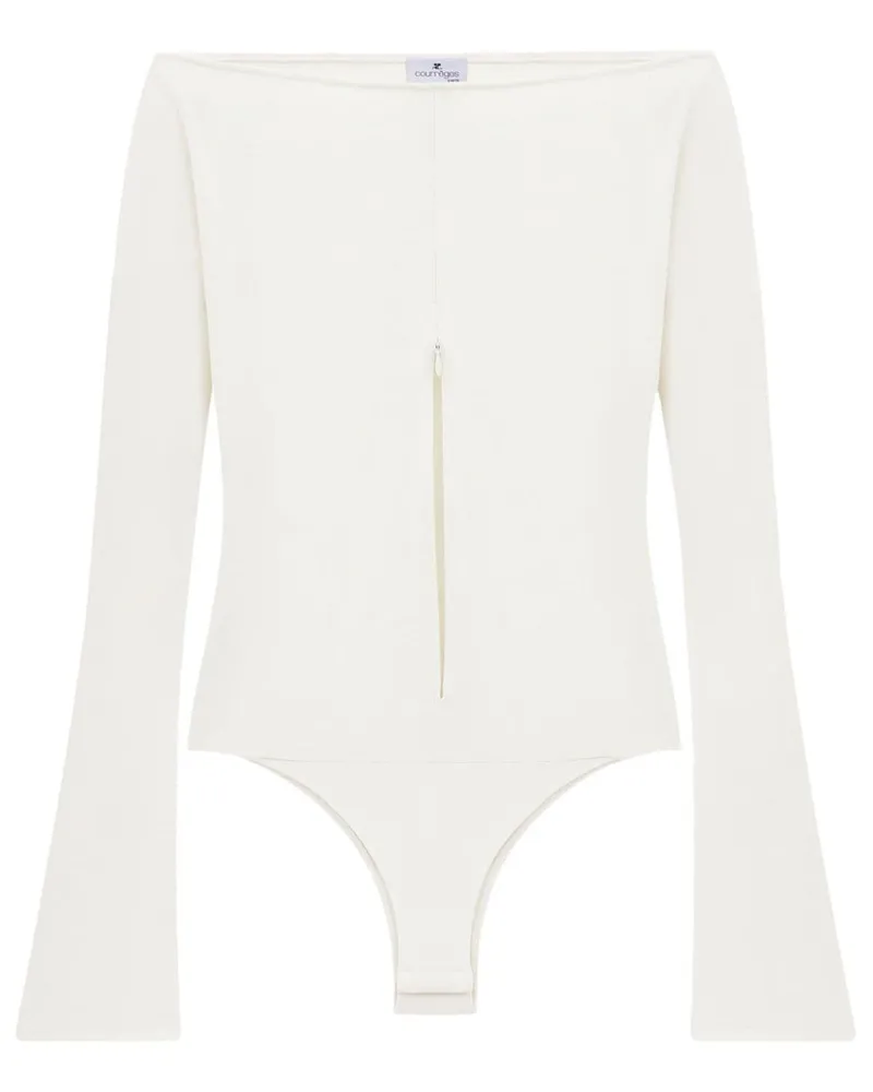 Courrèges Schulterfreier Body mit Reißverschluss - Weiß Weiß