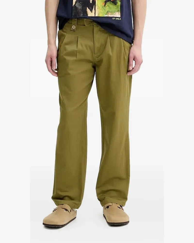 Desigual Straight-Leg-Hose mit Falten - Grün Grün
