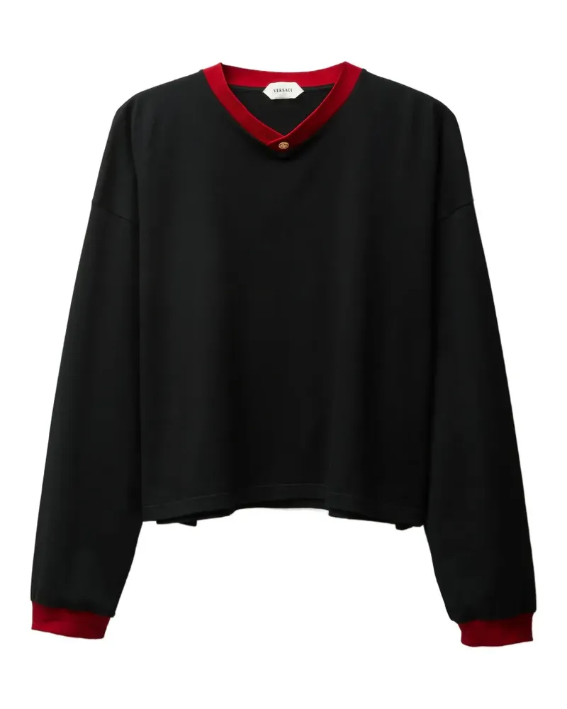 Versace T-Shirt mit V-Ausschnitt - Schwarz Schwarz