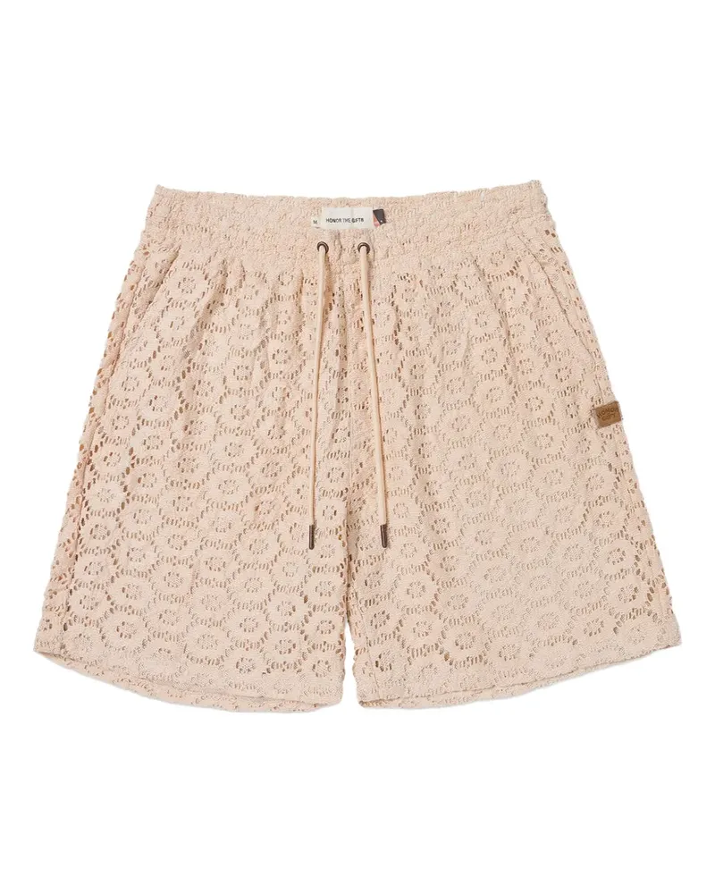 Honor The Gift Gehäkelte Shorts mit Blumen - Nude Nude