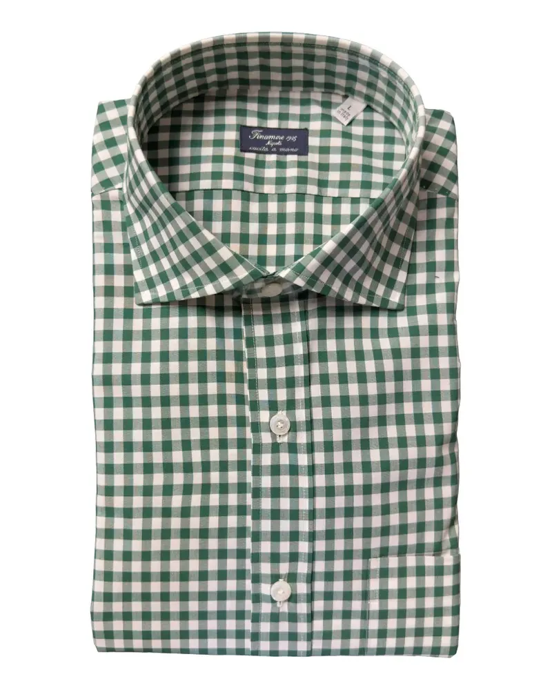 Finamore 1925 check spread-collar shirt - Grün Grün