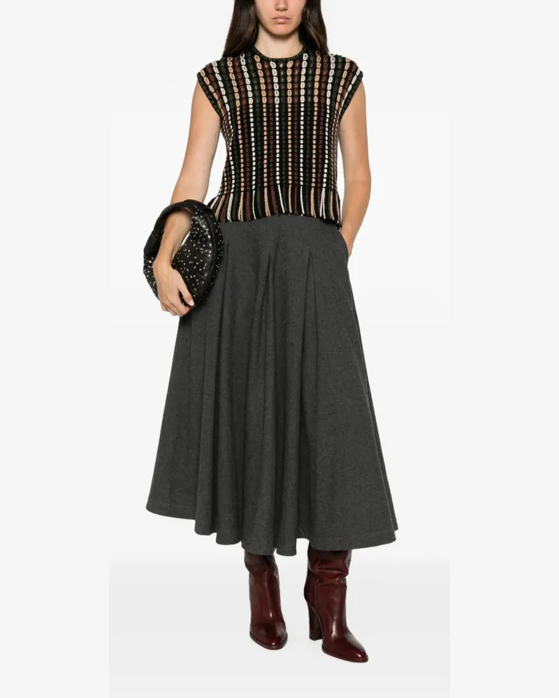 Ulla Johnson crochet-knit peplum top - Schwarz Schwarz