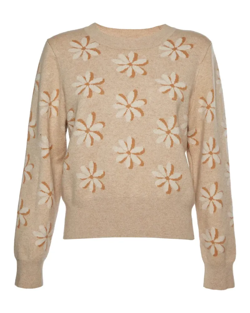 Sandro Pullover mit Blumenprint - Nude Nude