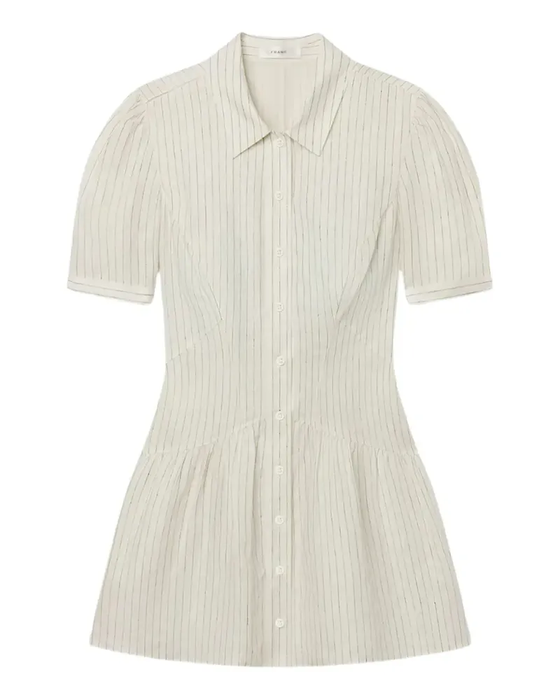 Frame Denim Vista pinstripe linen mini dress - Nude Nude