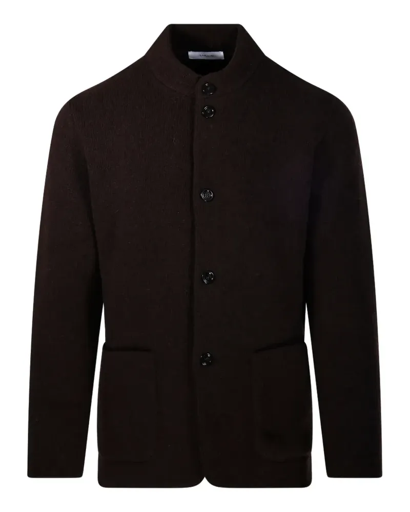 LARDINI button-up high-neck coat - Braun Braun