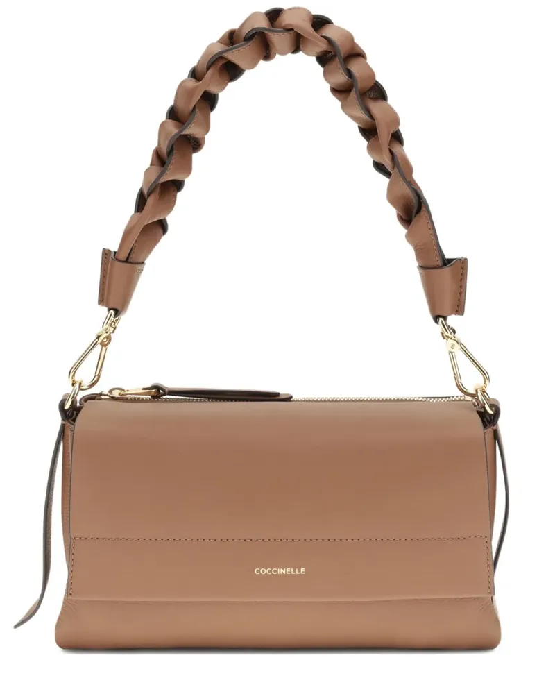 Coccinelle Boheme Schultertasche mit geflochtenem Henkel - Braun Braun